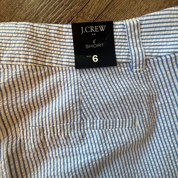 J. Crew Light Blue Striped Scalloped Shorts - Picture 3 of 5